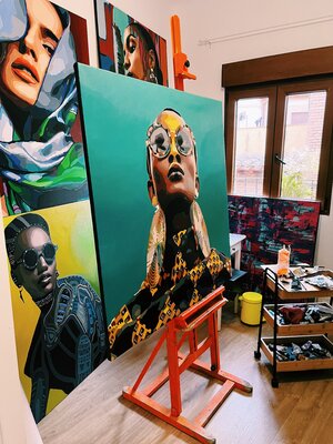 Nana Artamonova in the Studio