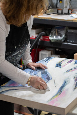 Suzanne Kubach in the Studio