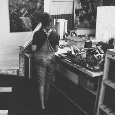 Leonie Brown in the Studio: Leonie in studio