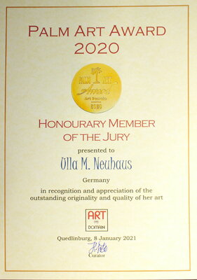Ulla M. Neuhaus in the Studio: Palm Art Award, Gewinnerin des Honoury Member of the Jury Prize 2020, Quedlinburg (D)