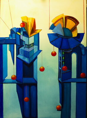 Ulla M. Neuhaus in the Studio: Balance, dieses Kunstwerk gewann erst kürzlich den Talent Prize Award bei der ART SHOW INTERNATIONAL GALLERY, Thema "Color", 1225 Cypress Ave Ste 3 Los Angeles, CA 90065 / USA,  2022