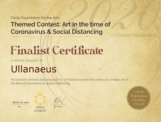 Ulla M. Neuhaus in the Studio: CFA Contest „Art in the time of Coronavirus & Social Distancing, Wettbewerbs-Finalistin 2020, Lyon (F)