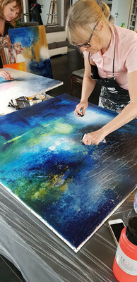 Christine Barth Mroz in the Studio