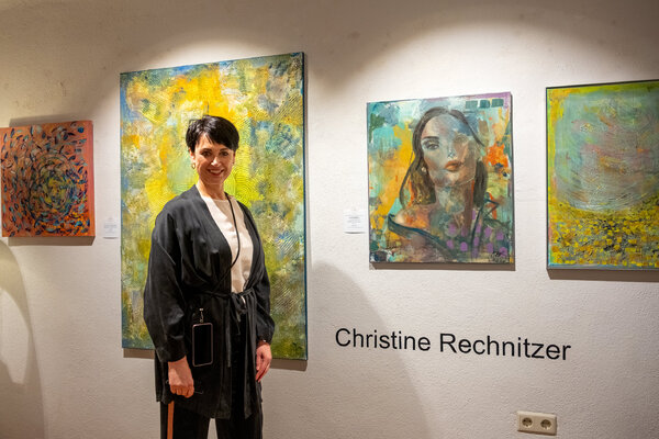 Christine Rechnitzer in the Studio: Christine Rechnitzer, Galerie Frank Vienna, fotocredit Attila Izmir