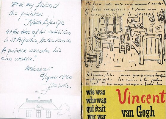 Joern Bjerge in the Studio: A book gift from my friend academy painter Joe Wols at the opening of the exhibition in Holland in 1990.
