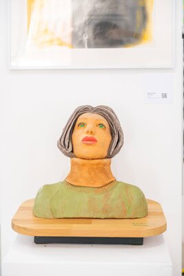 Paolo Cristiani in the Studio: Consciousness - Collettiva - Venezia, Palazzo Albrizzi - Capello 19 giugno - 3 luglio 2026, scultura 'Green eyes'