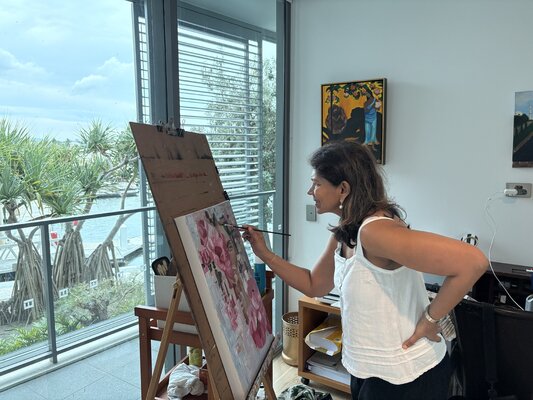 Tania Thenabadu in the Studio