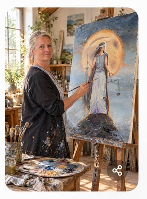 Birgit van der Gang in the Studio