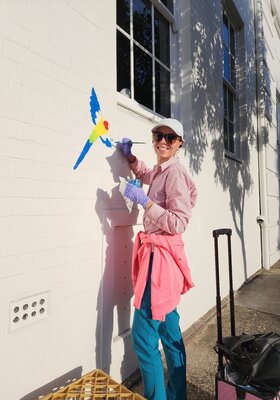 Anna Schwank in the Studio: Mural painting Sydney