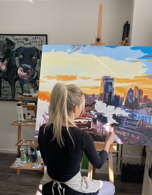 Nadine Giehl in the Studio