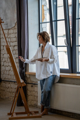 Birute Celik in the Studio