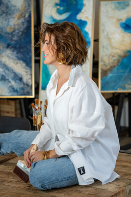 Birute Celik in the Studio