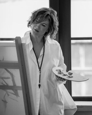 Birute Celik in the Studio