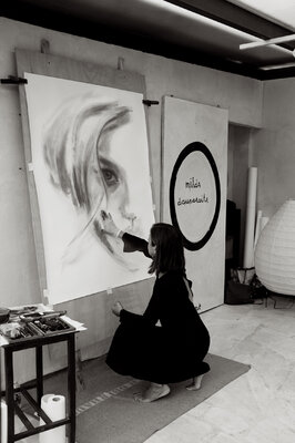 Kathrin Hufen in the Studio