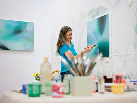 Nicola Newman in the Studio