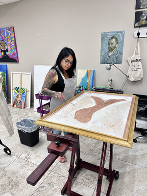 Evelyn Sutton in the Studio