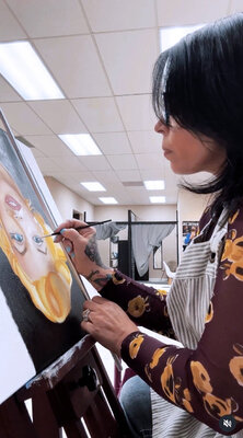 Evelyn Sutton in the Studio