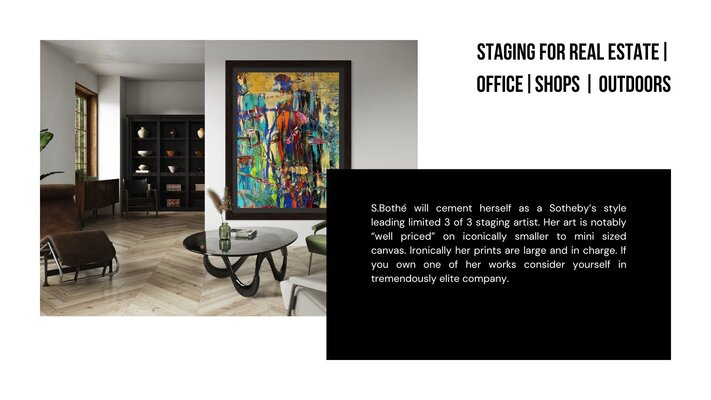 S. Bothé in the Studio: S.Bothe travels to clients for Commissions for commercial and private Real Estates. Do not hesitate to ask for small or large prints of S.Bothé originals!
