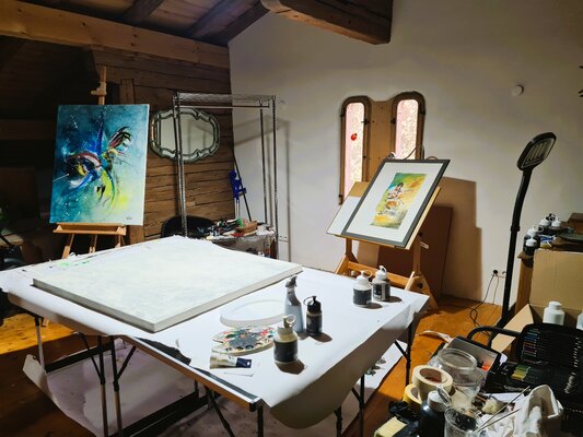 Gudrun Dapont in the Studio