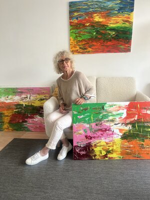 Maryse BLANC in the Studio: Maryse Blanc vous présente Luminescence -Soleil levant et la Provence réalisées récemment