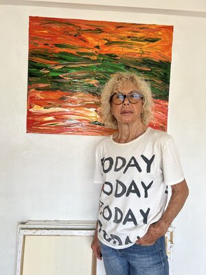 Maryse BLANC in the Studio: Maryse Blanc vous présente  sa dernière oeuvre - Aurore boréale réalisée ce jour