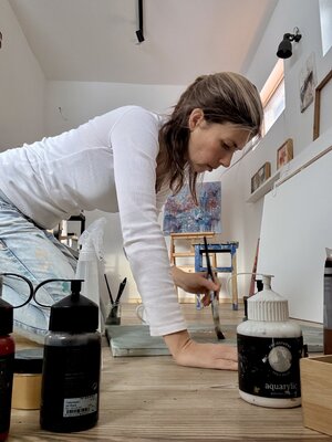 Martina Rüdiger in the Studio