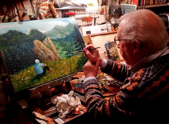 Silvano Crespi in the Studio