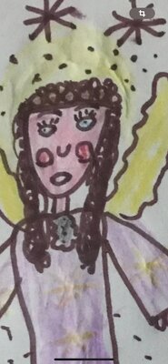 Andrea Holl in the Studio: Schon mit 5 Jahren künstlerisch unterwegs: die großen Augen in den Kunstwerken sind geblieben.
