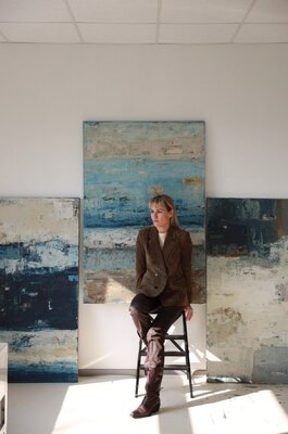 Birutė Jocaitė-Šliurpienė in the Studio
