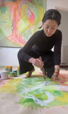 Maho Sato in the Studio