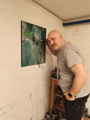 Joackim Schou Dahle in the Studio: Me working