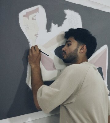 Liban Finser in the Studio