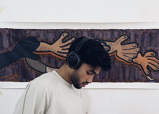 Liban Finser in the Studio