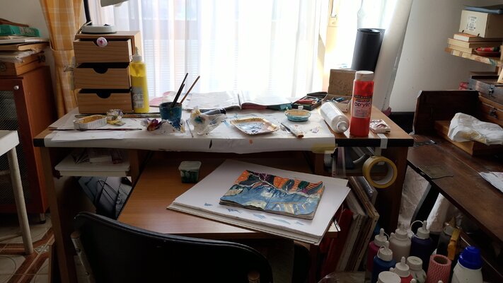 Francesca Tesoriere in the Studio: wrking space, the table