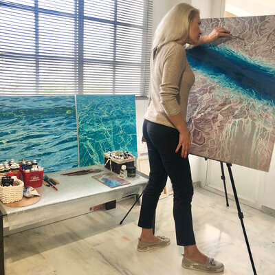 Ulyana Korol in the Studio: Artist Ulyana Korol working in her studio