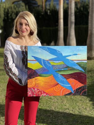 Ulyana Korol in the Studio: My work “Cranes are flying”