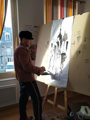 Frédéric Daty in the Studio: Travail préparatoire à l'encre de chine