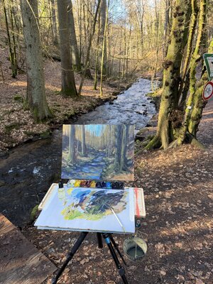 Bernd Weber in the Studio: Painting Plein Air deep in the woods