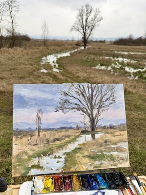 Bernd Weber in the Studio: Painting Plein Air on a cold February afternoon