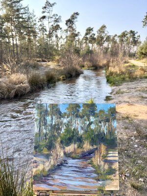 Bernd Weber in the Studio: Plein Air painting at a small stream
