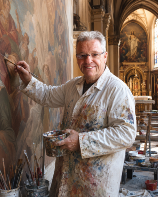 Rolphe Alcide Grimaître in the Studio: Arbeit als Restaurator