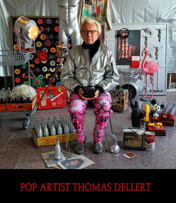 Thomas Dellert in the Studio: Im a  satirical  Contemporary Renaissance  artist  alias "Tommy Dollar"  a nickname given to me by Andy Warhol when I did handprinted silkscreens for Warhol in 1982