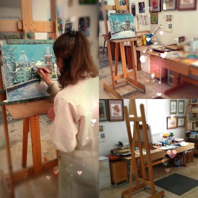 Jarmila Dluhos in the Studio