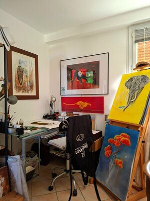 Gier in the Studio: Dans le buratelier (Bureau ET atelier), la table de travail.