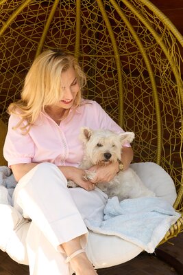 Anna Brańska in the Studio: with my beloved dog Keira.