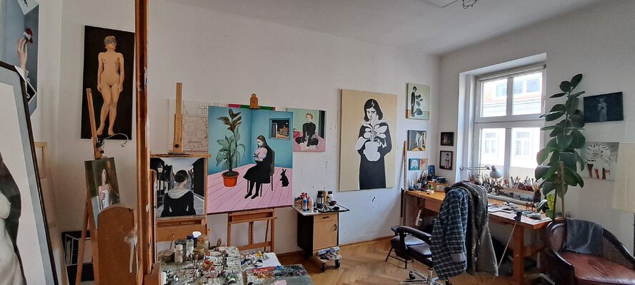 Juan Miguel Restrepo Valdes in the Studio