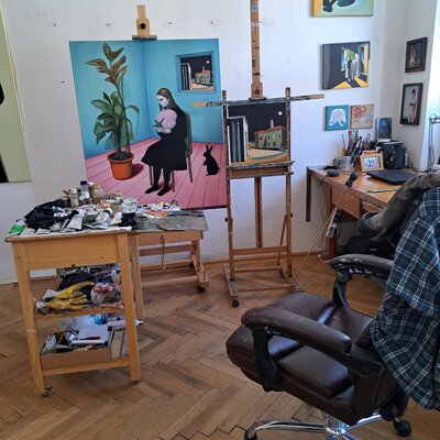 Juan Miguel Restrepo Valdes in the Studio