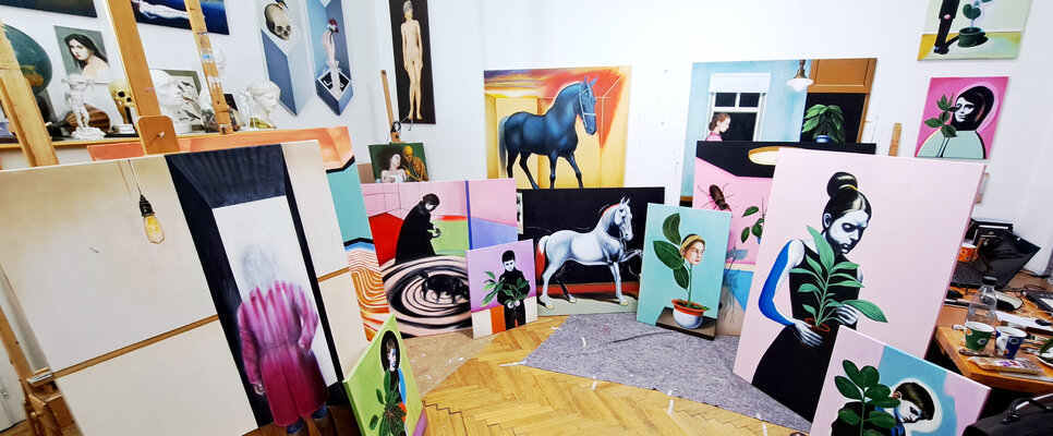 Juan Miguel Restrepo Valdes in the Studio