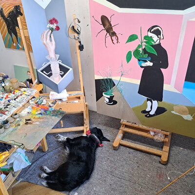 Juan Miguel Restrepo Valdes in the Studio