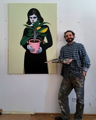 Juan Miguel Restrepo Valdes in the Studio
